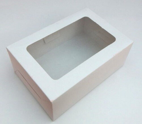 Caja desayuno chica 23x16x9  c/visor blanca
