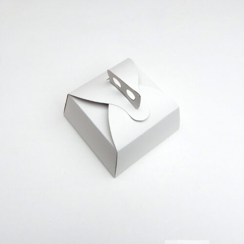 Caja mini torta 11x11x6 blanca con manija